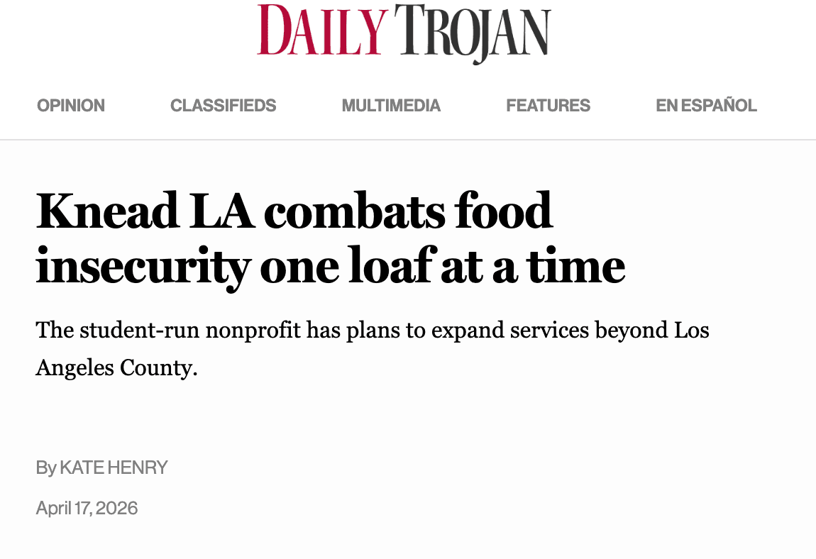 USC Daily Trojan article featuring KneadLA